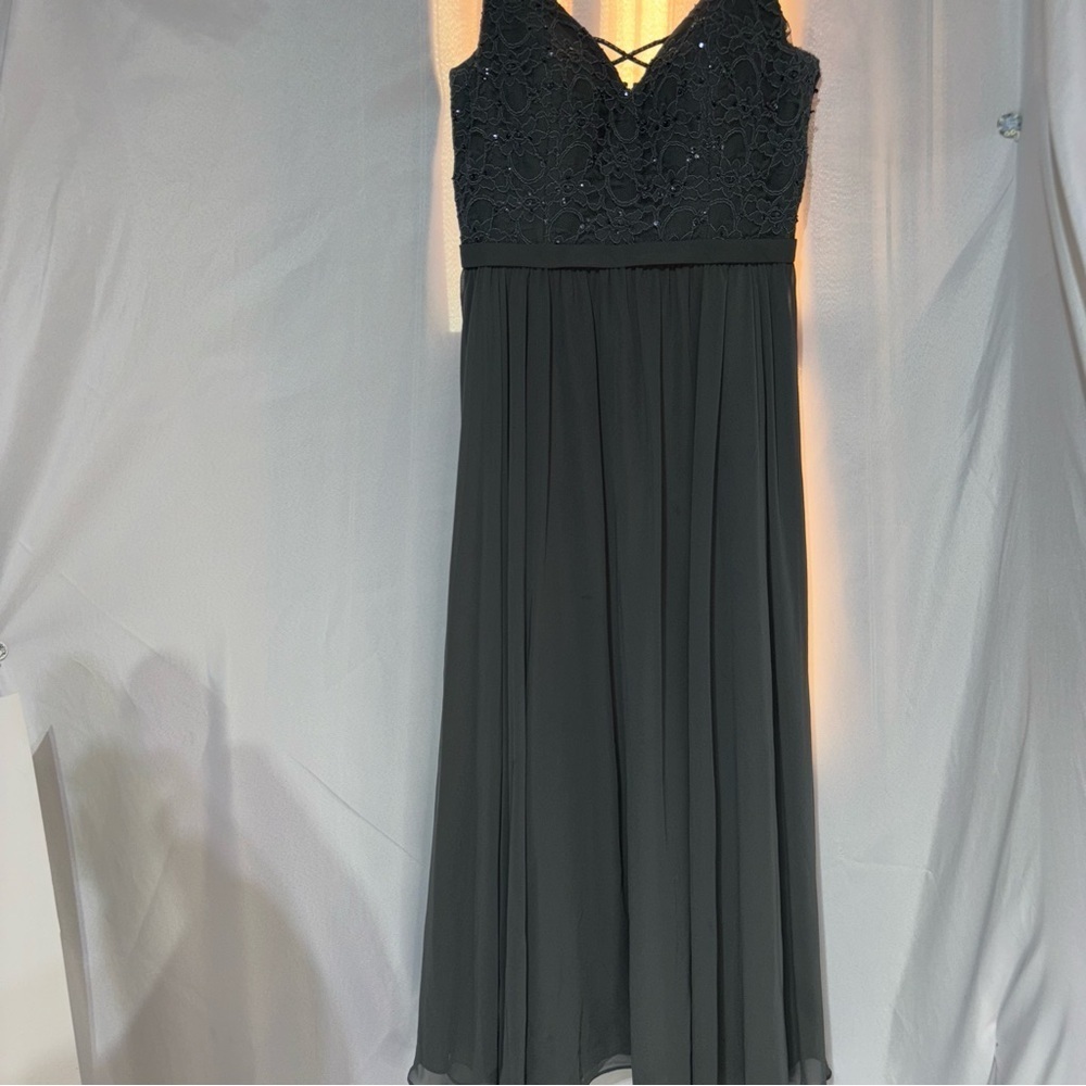 MORILEE A-line Chiffon Evening Beaded Embroidery Ethereal Airy MOB MOG Size 18 - Picture 2 of 15